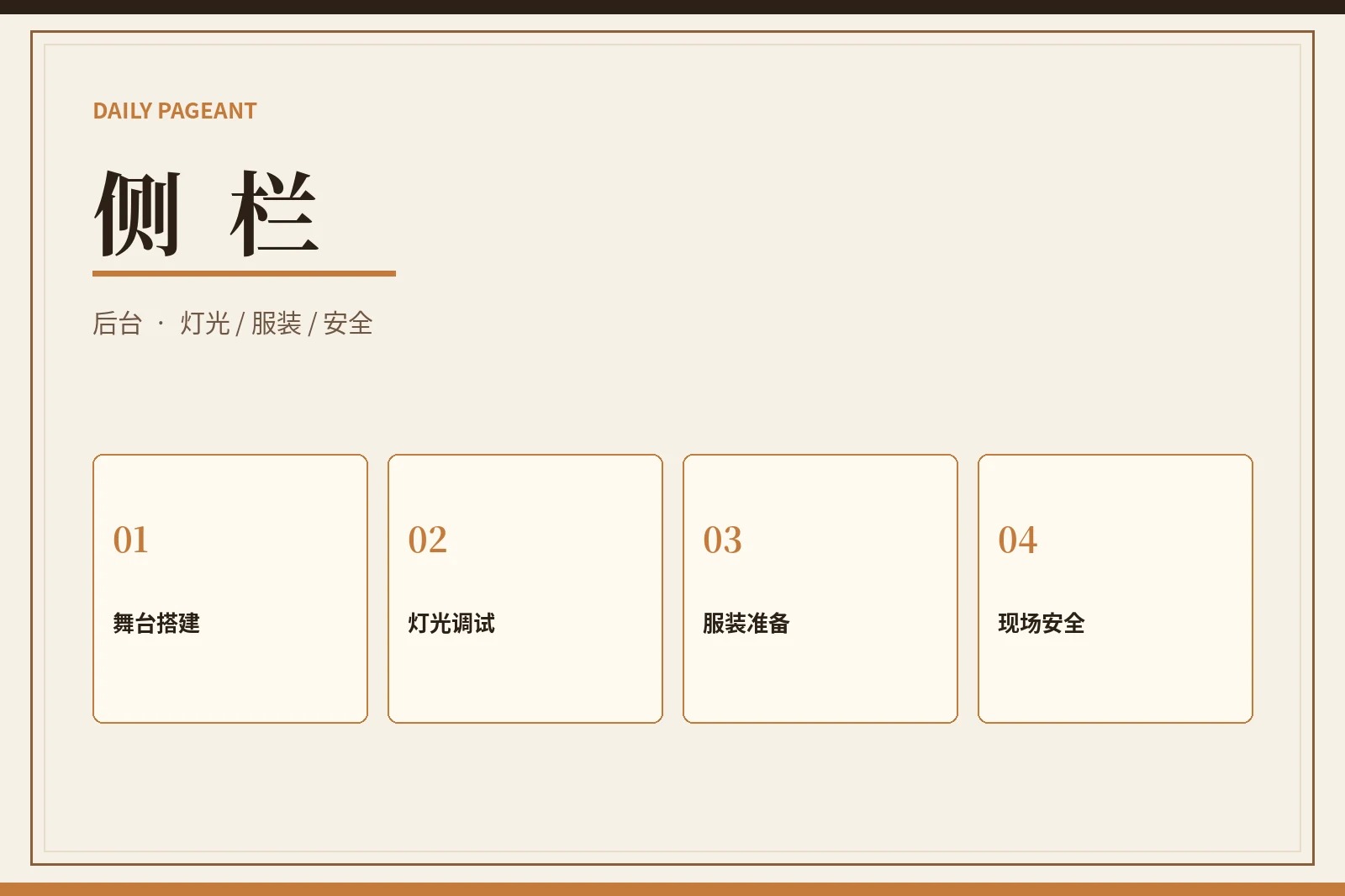 后台与现场准备栏目图